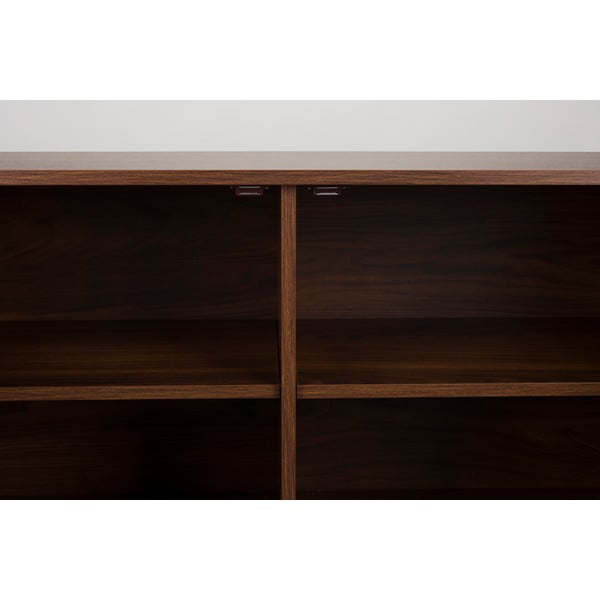 Brūna kumode ar riekstkoka imitāciju 110x74x40 cm Stripes – White Label-image-3