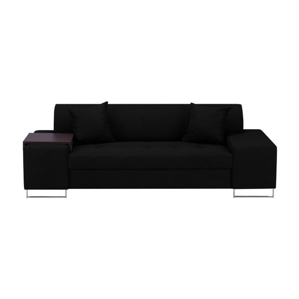 Melns dīvāns ar sudraba kājām Cosmopolitan Design Orlando, 220 cm