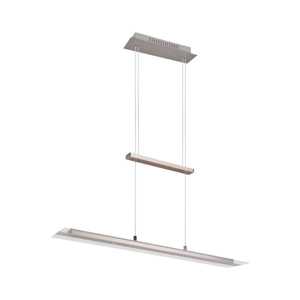 Pelēka LED piekaramā lampa ar stikla abažūru Milos – Reality-image-3