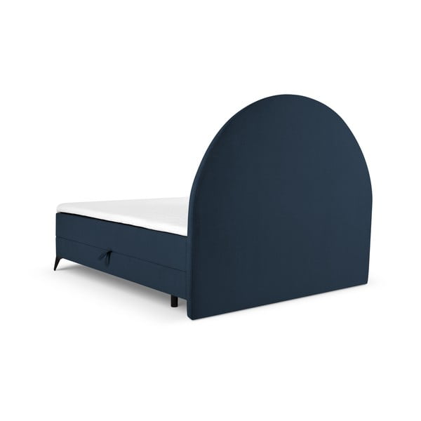 Tumši zila atsperu gulta ar uzglabāšanas vietu 160x200 cm Sunrise – Cosmopolitan Design-image-3