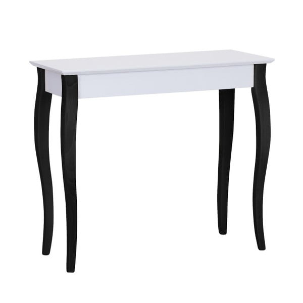 Balts konsoles galds ar melnām kājām Ragaba Lilo, platums 85 cm