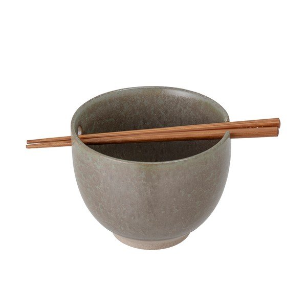 Pelēka keramikas bļoda ar irbulīšiem Bloomingville Masami, ø 13 cm-image-2