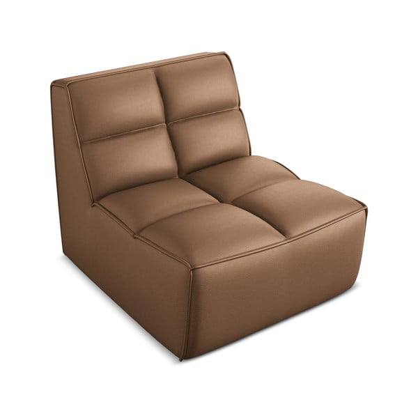 Brūna modulārā dīvāna daļa no ādas imitācijas Kalai – Makamii-image-1