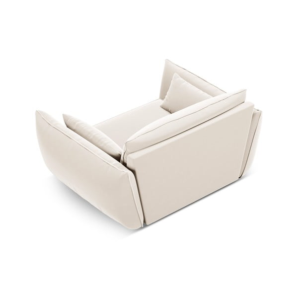 Bēšs samta atpūtas krēsls Vanda – Mazzini Sofas-image-3
