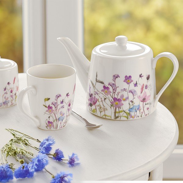 Balta/violeta porcelāna tējkanna 1 l Louka – Orion-image-1