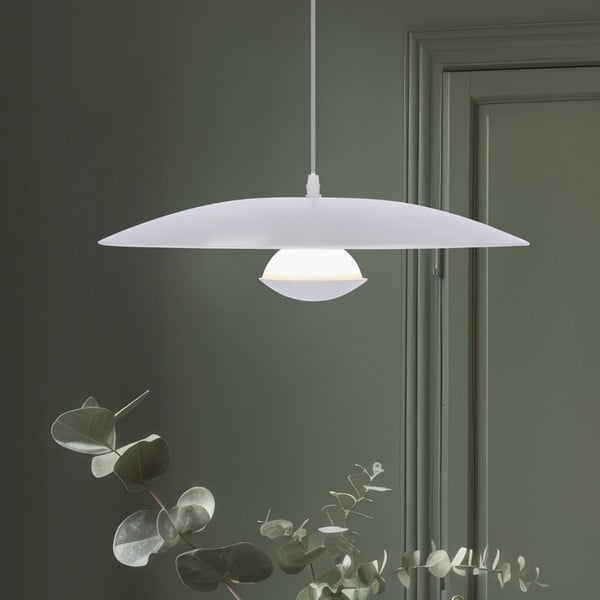 Balta LED piekaramā lampa ar metāla abažūru Lund – Candellux Lighting-image-3