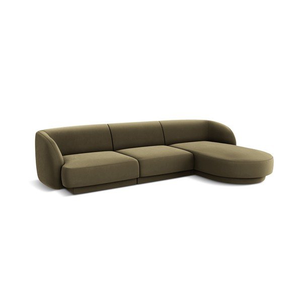 Zaļš samta stūra dīvāns (ar labo stūri) Miley  – Micadoni Home-image-2