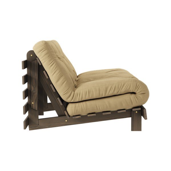 Sinepju dzeltens/bēšs izvelkamais dīvāns 140 cm Roots – Karup Design-image-4