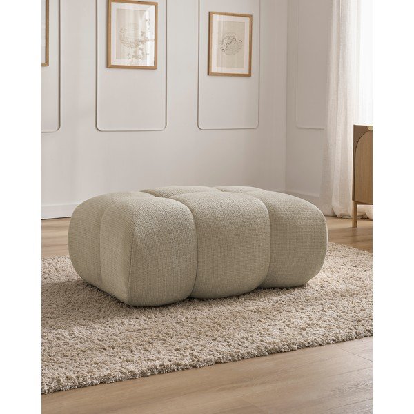 Bēšs kāju soliņš no šenila auduma Ivane – Bobochic Paris-image-1