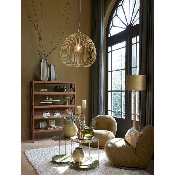 Zaļš atpūtas krēsls no buklē auduma Gumaca – Light & Living-image-4