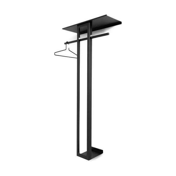 Melns tērauda sienas pakaramais ar plauktu 70 cm Luno Large – Spinder Design-image-3