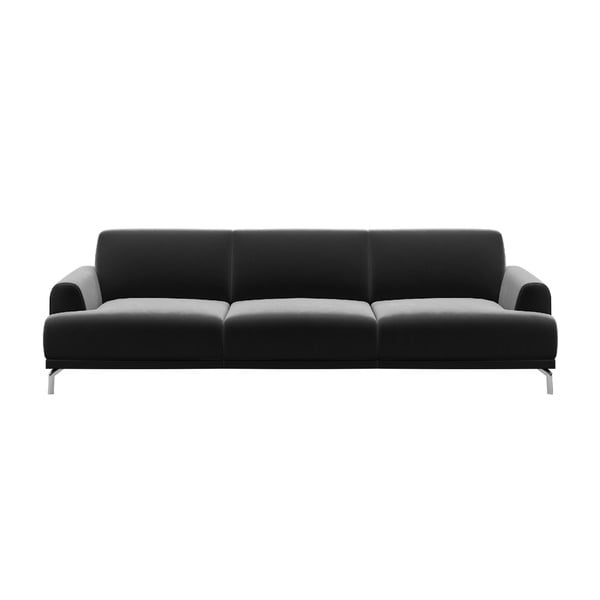 Tumši pelēks samta dīvāns MESONICA Puzo, 240 cm