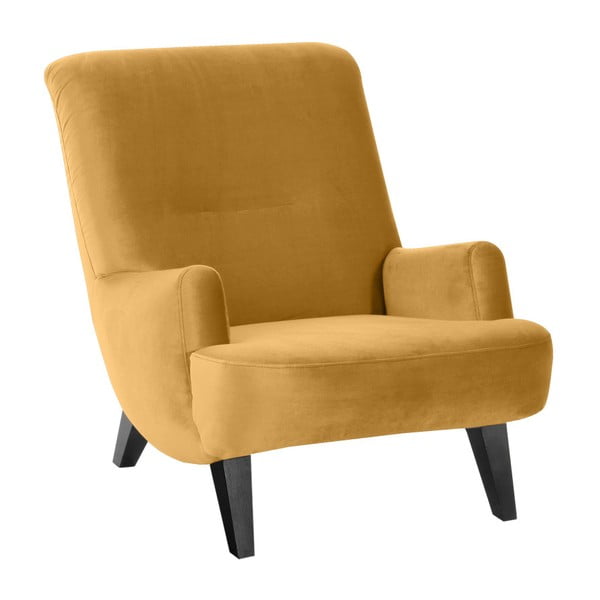 Dzeltens krēsls ar melnām kājām Max Winzer Brandford Suede