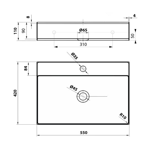 Melna nerūsējošā tērauda izlietne 55x42 cm Aurum – Sapho-image-3