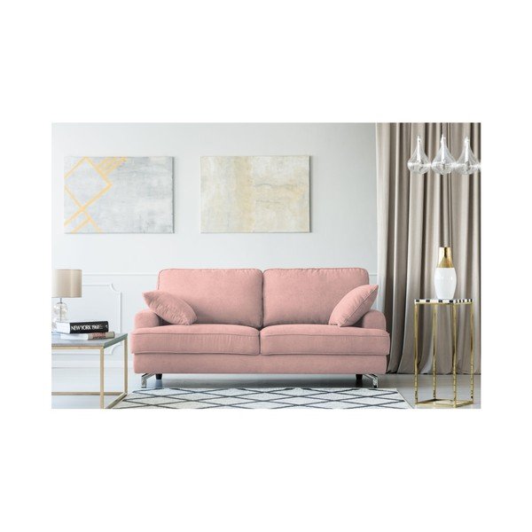 Rozā trīsvietīgs dīvāns Kooko Home Rumba-image-1