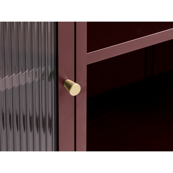 Sarkana metāla vitrīna 132x85 cm Bronco – Unique Furniture-image-1