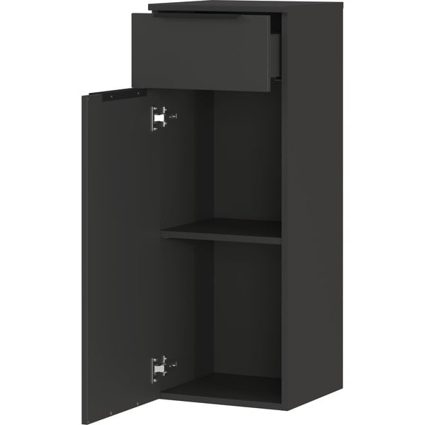 Antracīta pelēks augsts/piekarams vannas istabas skapis 36x93 cm Crandon – Germania-image-3