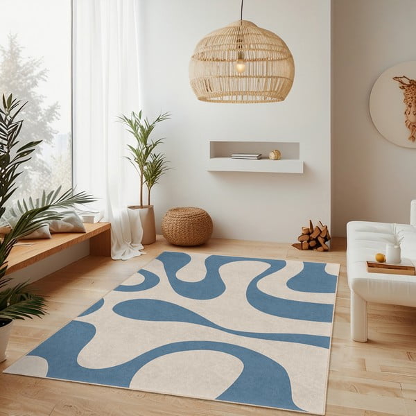 Zils mazgājams paklājs 120x180 cm Blue Latte – Mila Home-image-4