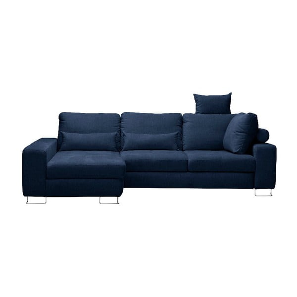 Tumši zils stūra dīvāns-lova Windsor & Co Sofas, kreisais stūris Alpha