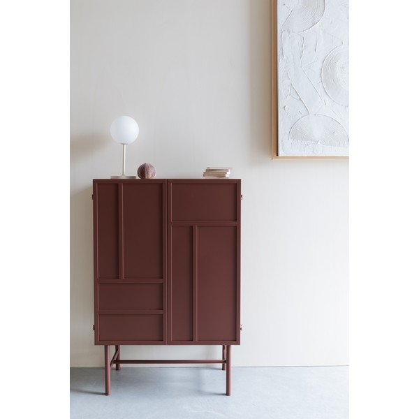 Sarkans metāla skapītis 70x105x35 cm Davis – White Label-image-1