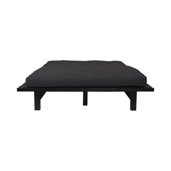 Divguļamā gulta no priedes koka ar matraci Karup Design Blues Comfort Mat Black Black, 160 x 200 cm