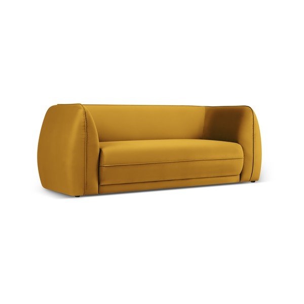 Dzeltens samta dīvāns 190 cm Lando – Micadoni Home-image-2