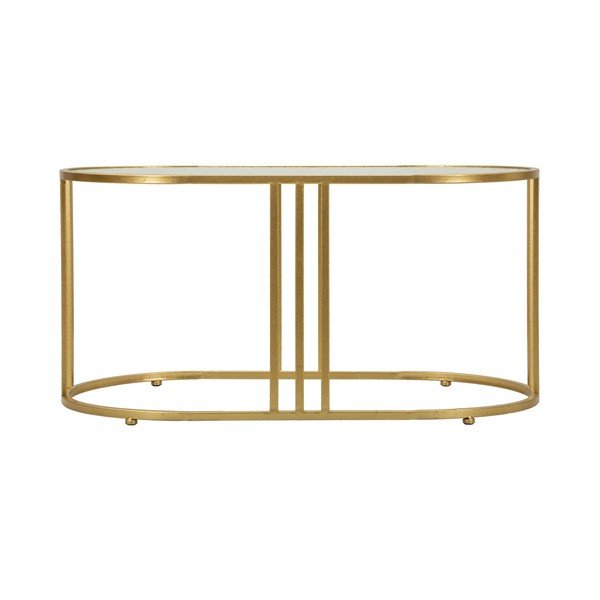 Balts/zelta krāsas žurnālgaldiņš ar stikla galda virsmu 50x90 cm Antalia – Mauro Ferretti-image-4