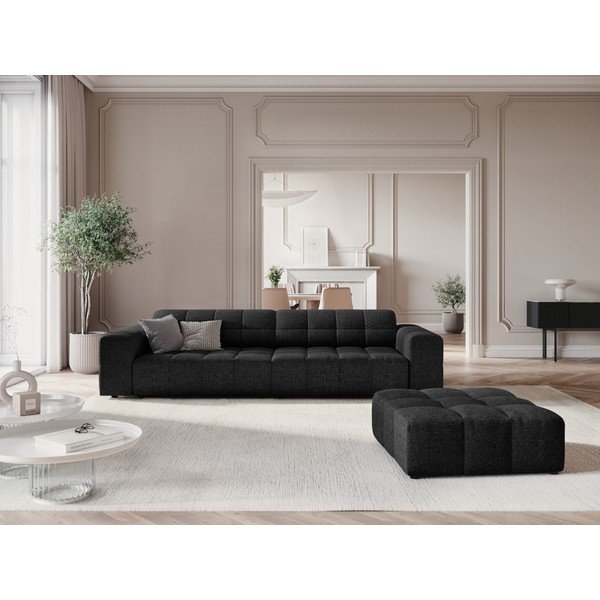 Antracīta pelēks pufs Chicago – Cosmopolitan Design-image-1