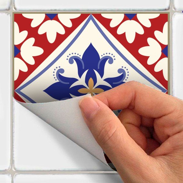 Komplekts no 24 sienas uzlīmes Ambiance Wall Decal Cement Tiles Azulejos Sofiana, 10 x 10 cm-image-3