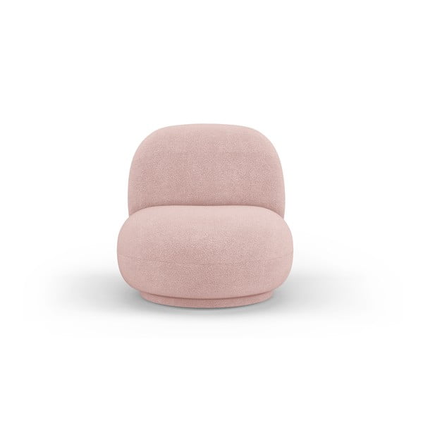 Gaiši rozā atpūtas krēsls no buklē auduma Chuck – Micadoni Home