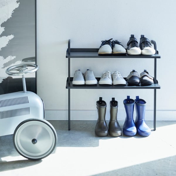 Melns metāla bērnu apavu plaukts Tower – YAMAZAKI-image-1