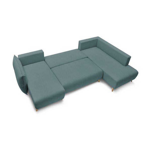 Tirkīzzils salokāms stūra dīvāns (ar labo stūri/"U" veida) Nessa – Bobochic Paris-image-4