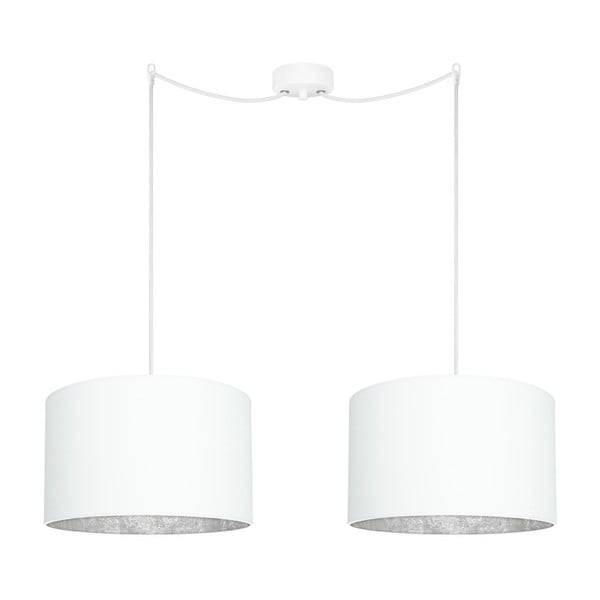 Balta divviru griestu lampa ar sudraba detaļām Sotto Luce Mika Elementary, ⌀ 36 cm