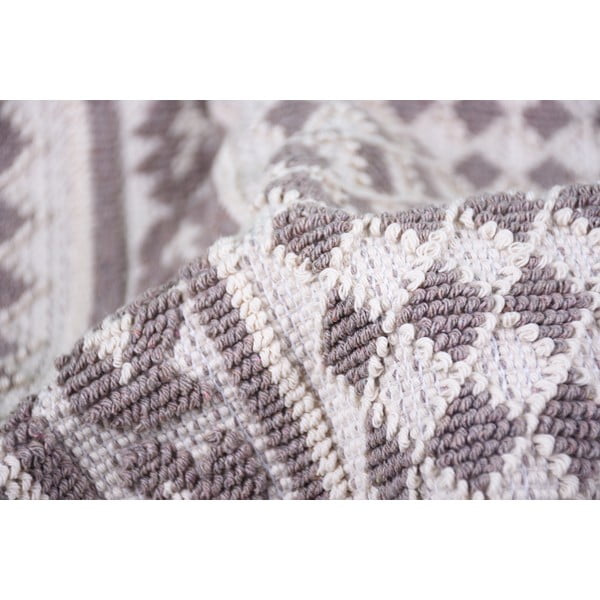 Pelēki bēšs kokvilnas paklājs Vitaus Olvia, 80 x 200 cm-image-3