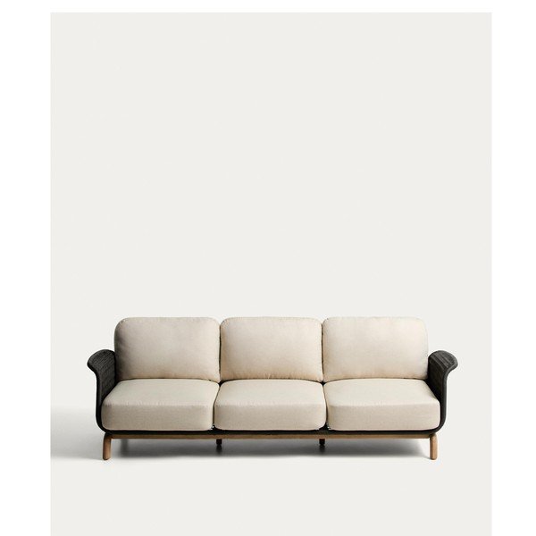 Pelēks/bēšs polsterēts dārza dīvāns Alipa – Kave Home-image-4