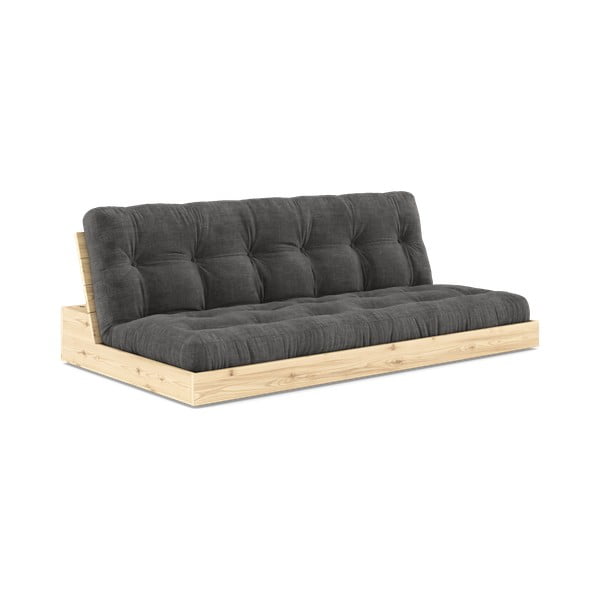 Melns/antracīta pelēks velveta izvelkamais dīvāns 196 cm Base – Karup Design