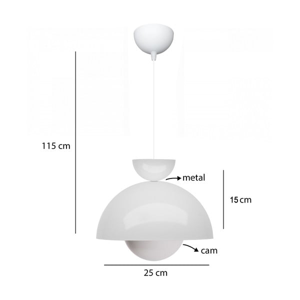 Piekaramā lampa ar metāla abažūru ø 25 cm Arta – Opviq lights-image-2