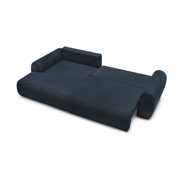 Tumši zils velveta salokāms stūra dīvāns (ar kreiso stūri) Lucien – Bobochic Paris-image-4