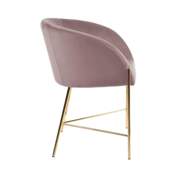 Pasteļrozā krēsls ar zelta krāsas kājām Interstil Nelson-image-2