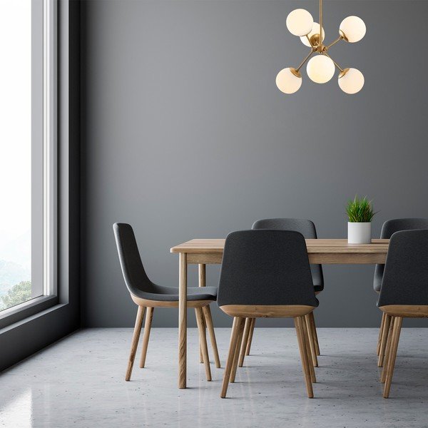 Balta/zelta krāsas piekaramā lampa ar stikla abažūru ø 55 cm Gondol – Opviq lights-image-1