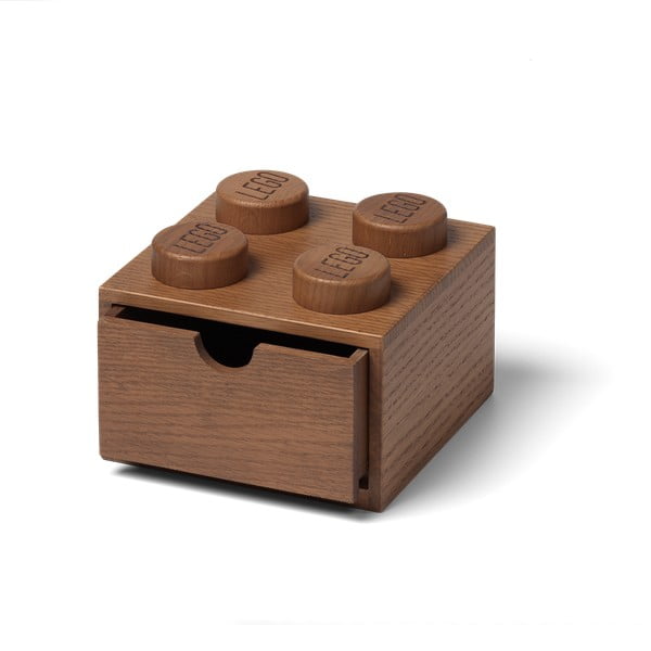 Bērnu tumši beicēta ozolkoka uzglabāšanas kaste LEGO® Wood