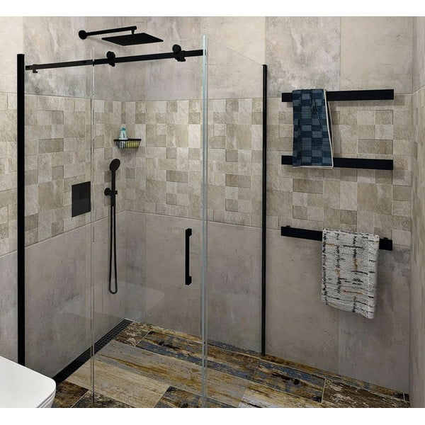 Matēti melns sienas dvieļu turētājs Patron – Sapho-image-2