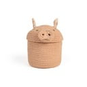 Gaiši rozā tekstila bērnu rotaļlietu grozs ø 17x15 cm Mini Peggy the Pig – Lorena Canals