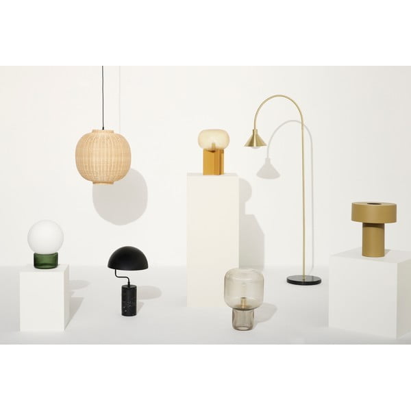 Brūna galda lampa ar stikla abažūru (augstums 42 cm) Pirum – Hübsch-image-4