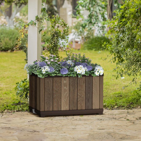 Plastmasas pašlaistošs puķu pods Deco Rectangle – Keter-image-1