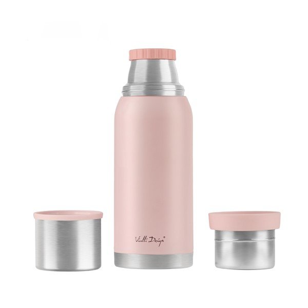 Rozā ceļojumu termo krūze Vialli Design Fuori, 1 l-image-2