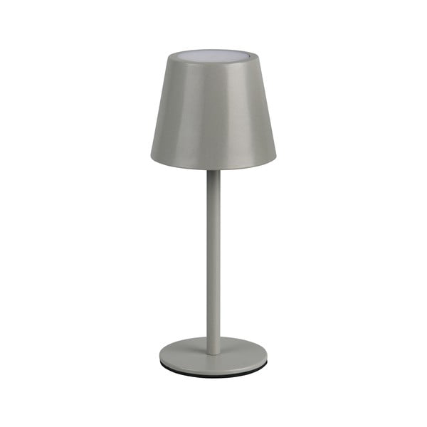Pelēka LED galda lampa ar metāla abažūru (augstums 21 cm) Diaz – Trio
