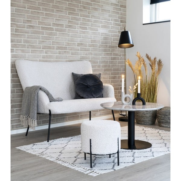 Balts/melns apaļš žurnālgaldiņš ar marmora imitācijas galda virsmu 70x70 cm Bolzano – House Nordic-image-1