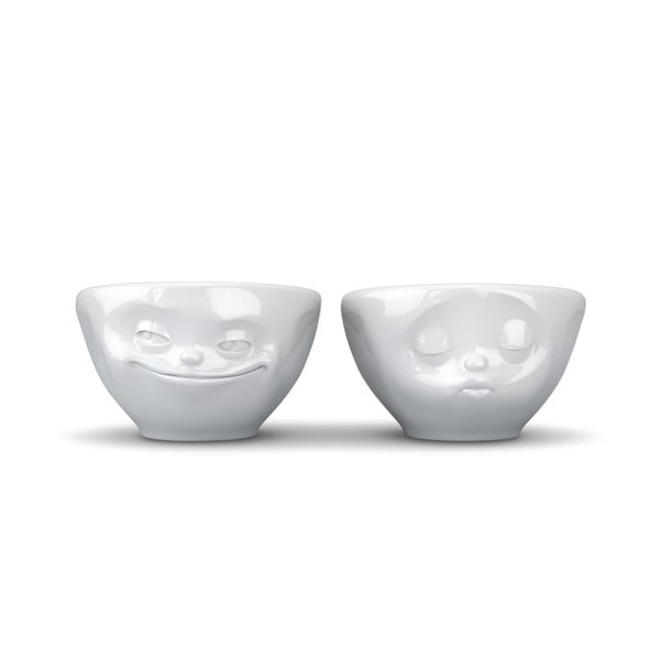 Baltas porcelāna tasītes (2 gab.) 100 ml Grinning & Kissing – 58products