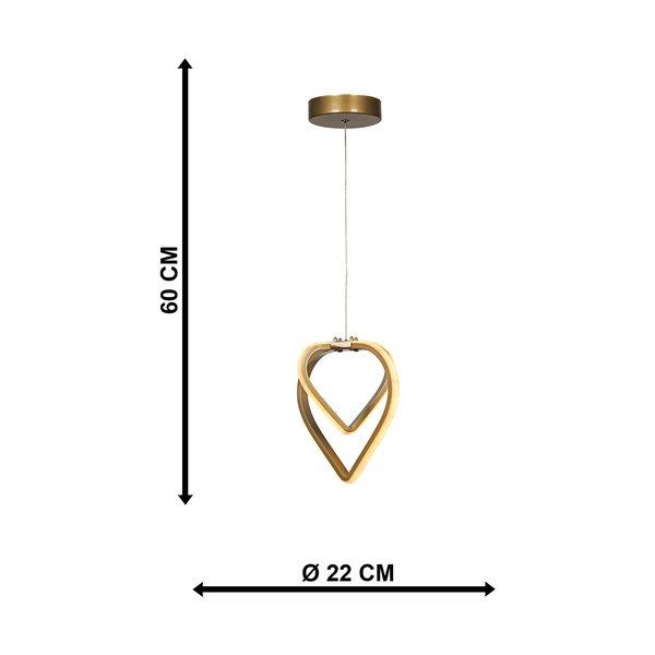 Bronzas krāsas metāla LED piekaramā lampa ø 22 cm Sevinc – Squid Lighting-image-4